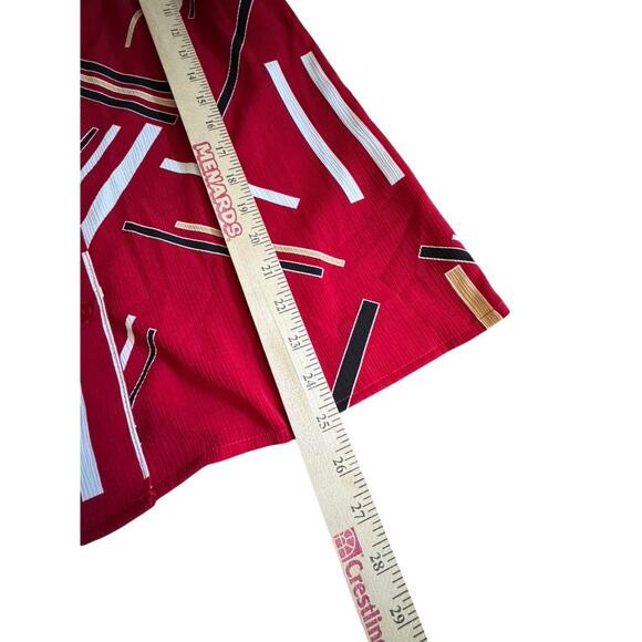 Notations Women’s Blouse Medium Button Up Geometric Print Career Retro Granny - Picture 4 of 5